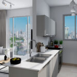 Image of kitchen with countertops an cabinetry in this condo for sale in Aurora