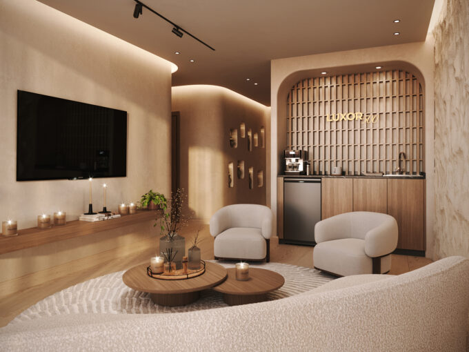 Image of living area in this condo for sale in Luxor 500