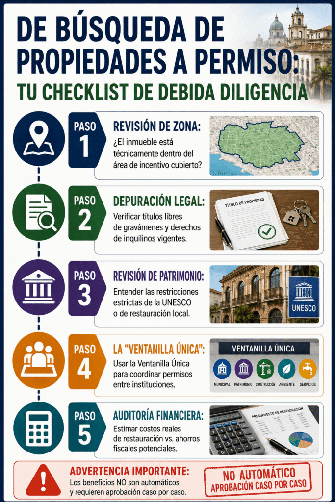 Real estate due diligence checklist covering zoning legal review heritage regulations and permits for bienes raíces en Santa Ana Panamá by Panama Equity Real Estate in Panama City